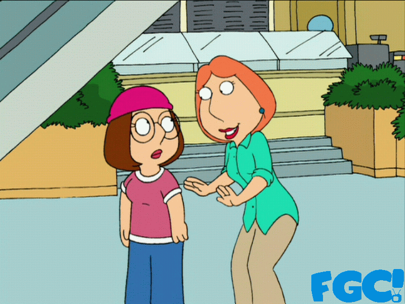 Lois and Meg Griffin at the mall on Family Guy